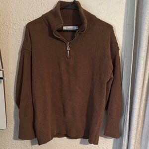 Anrabess 3/4 fuzzy pull over sweater
